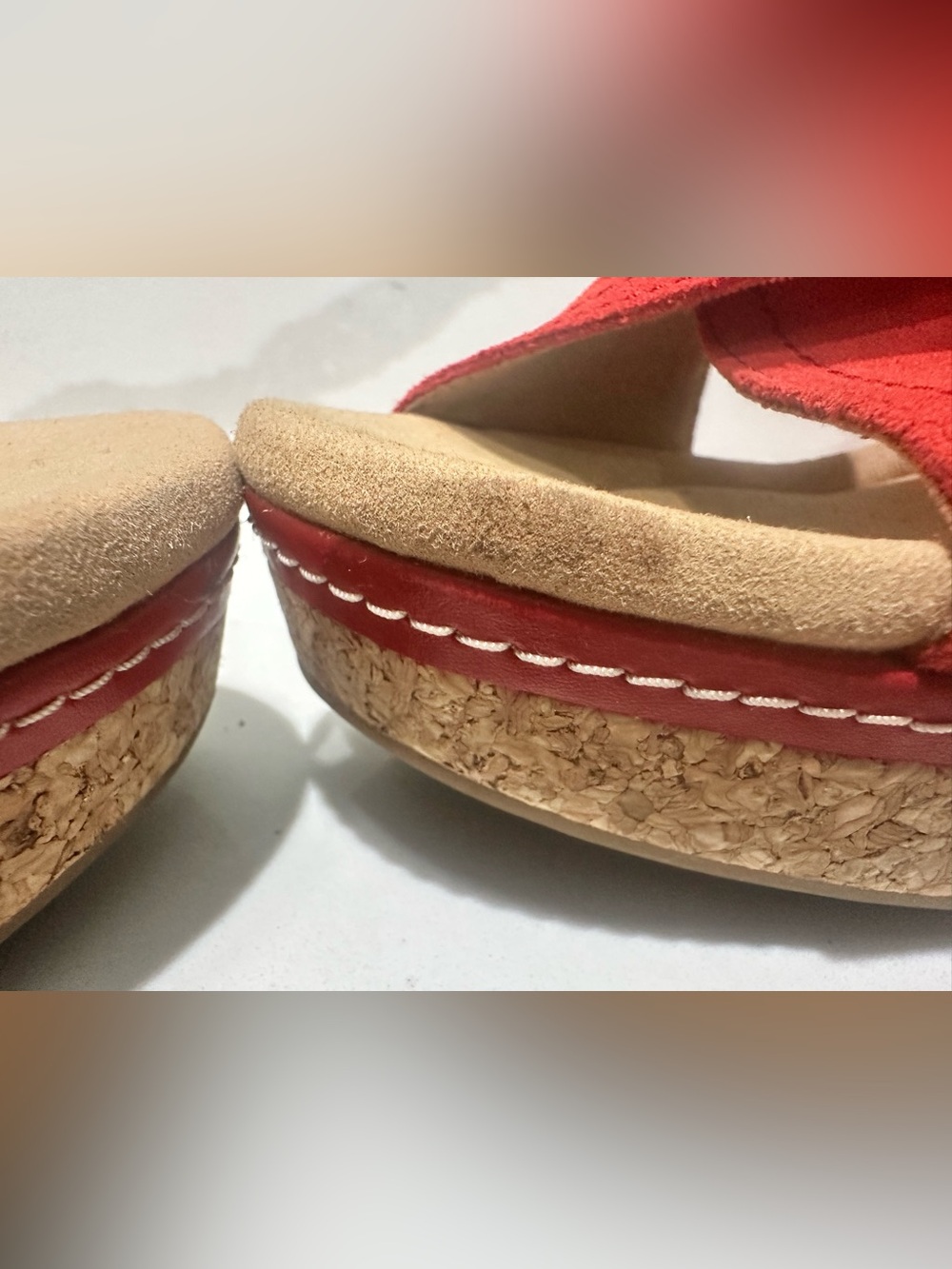 Clarks Womens Giselle Dove Wedge Sandals platform suede womens size 7M - Picture 4 of 10